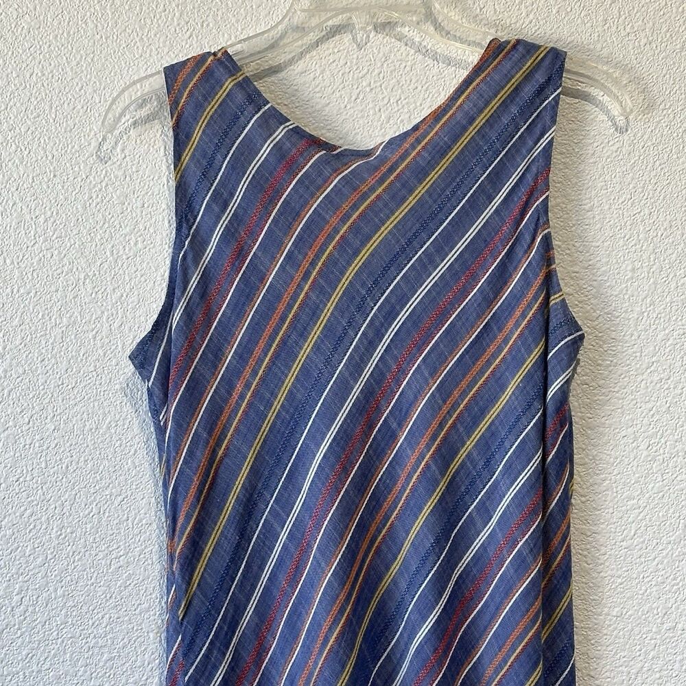 Parsley and Sage Octavia Blue Multicolor Striped Sleeveless Midi Dress Size M - Picture 8 of 10